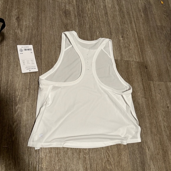 Athleta White Grid-Texture Tank - Picture 4 of 6